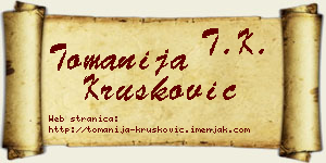 Tomanija Krušković vizit kartica